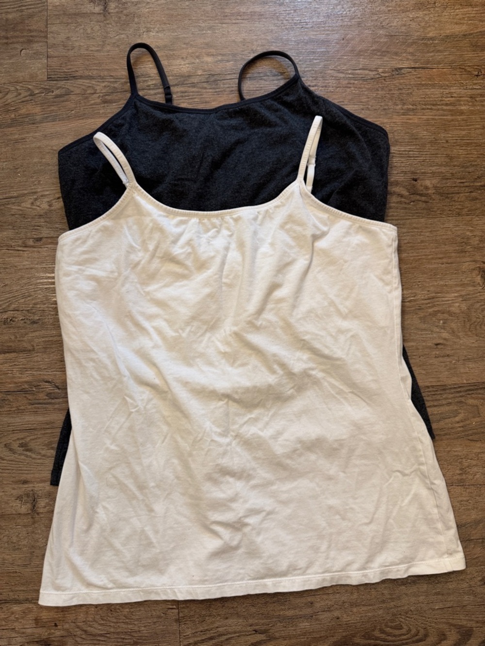 Everyday Cotton Spaghetti Strap Camisole Duo - White & Gray